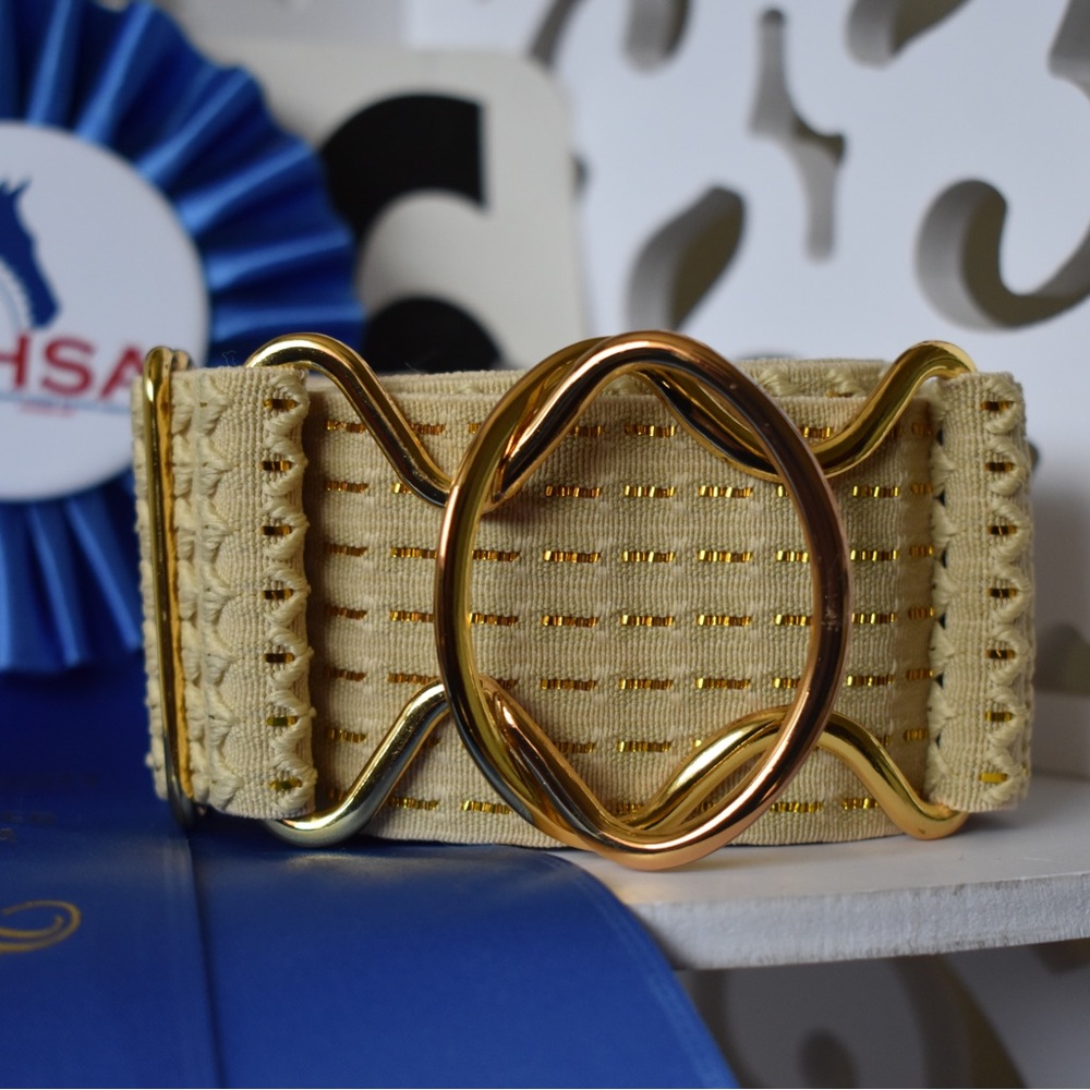 Gold  Best In Blue Elastic Equestrian Belt